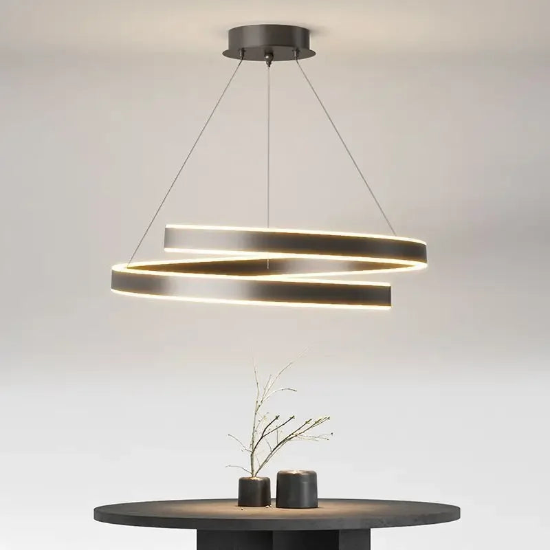 lustre moderne en spirale à LED pour décoration intérieure