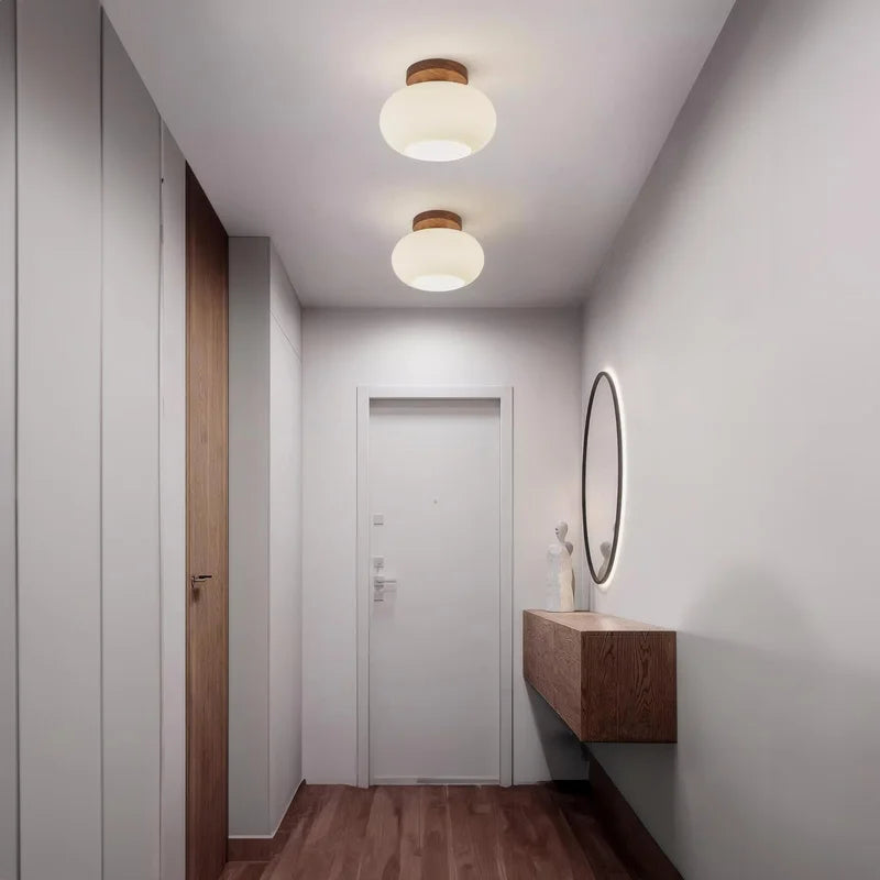 Walnut Wood ceiling light, Wabi-sabi Modern style, Aisle lighting for Bedroom, Living, Corridor, Aisle balcony, Entrance Hall