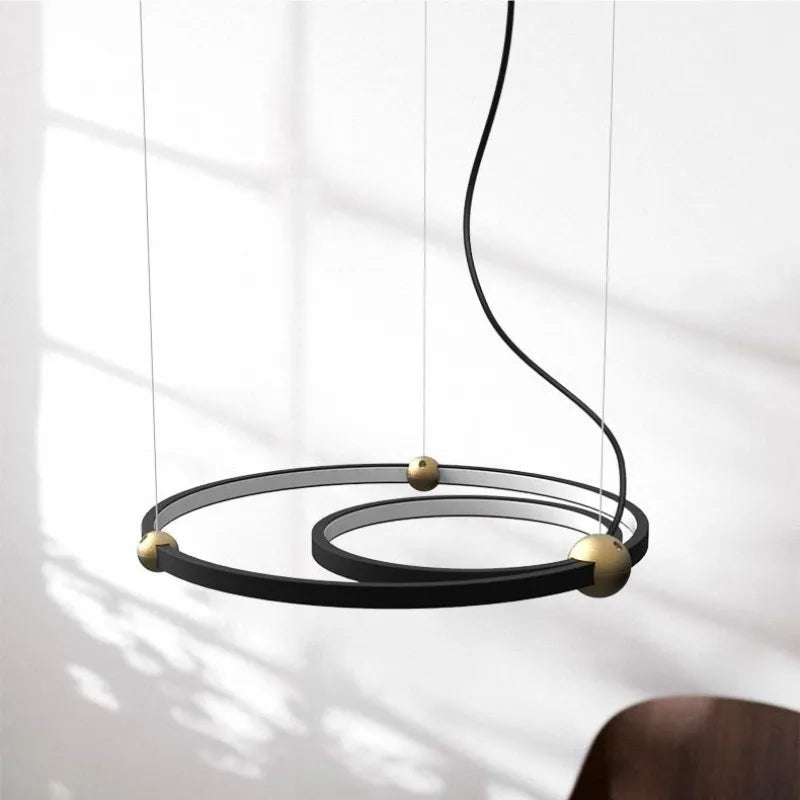 lustre moderne avec anneau suspension led pour décoration suspendue