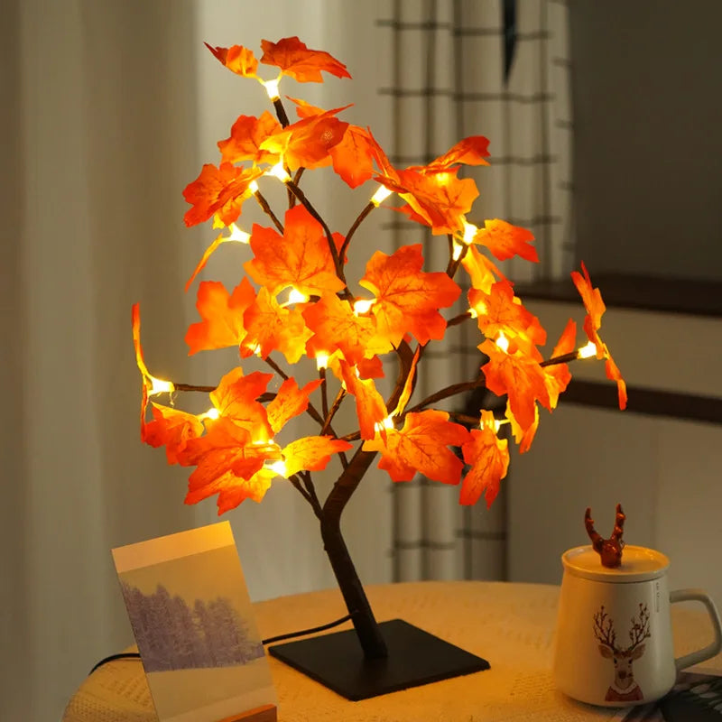 lampe de table led arbre cerisier cristal veilleuse nordique