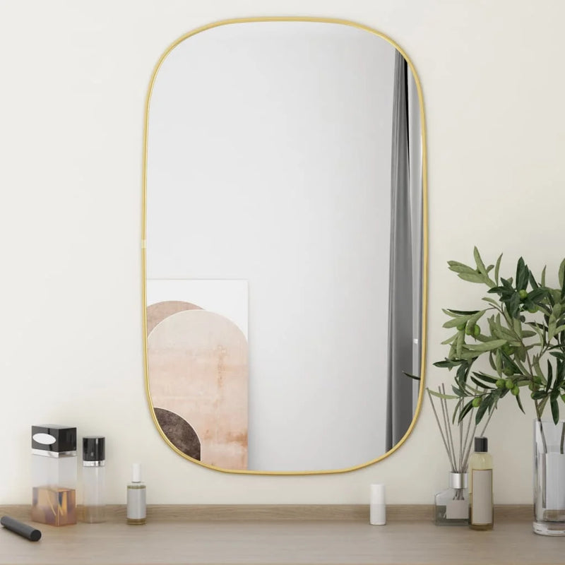 miroir mural élégant en métal doré 80x50 cm