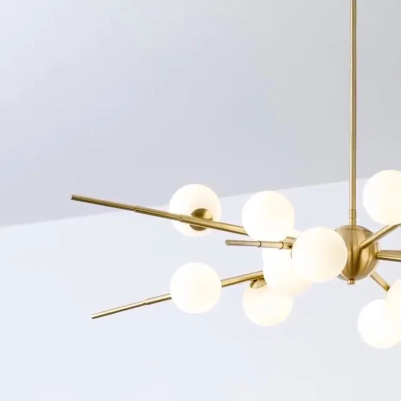 suspension LED design moderne en forme de boule de verre 2024
