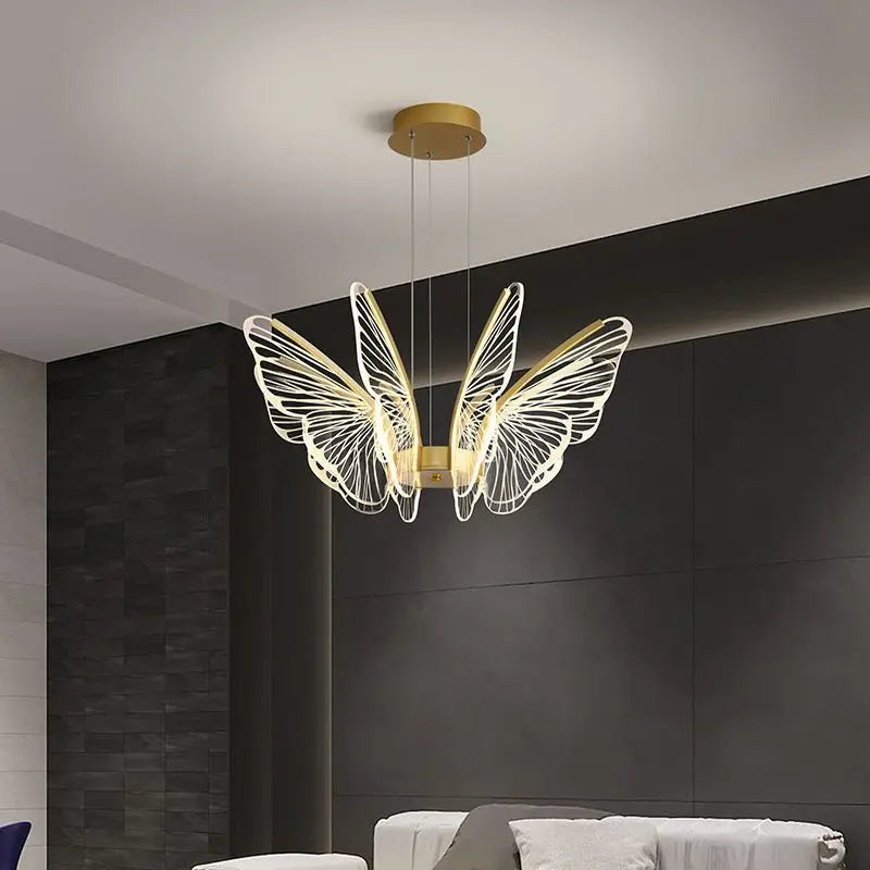 lustre papillon moderne en acrylique pour décoration intérieure