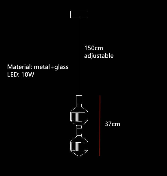 suspension tubes lumineux en verre transparent design nordique réglable