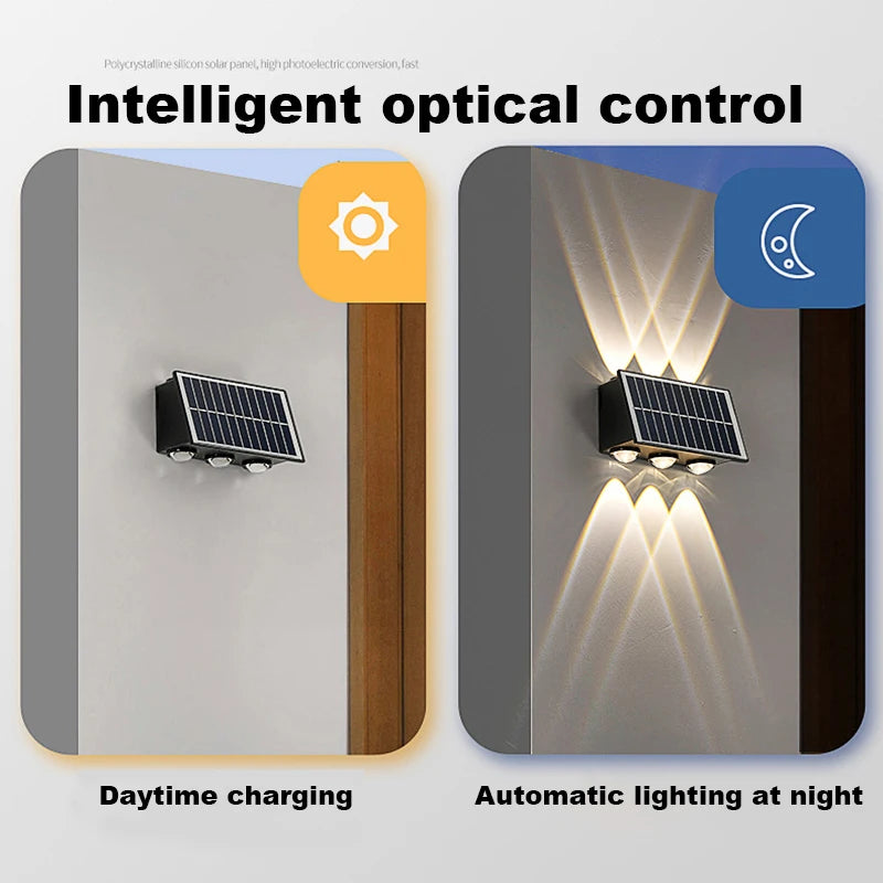 "applique murale solaire led moderne étanche pour extérieur jardin cour rue"