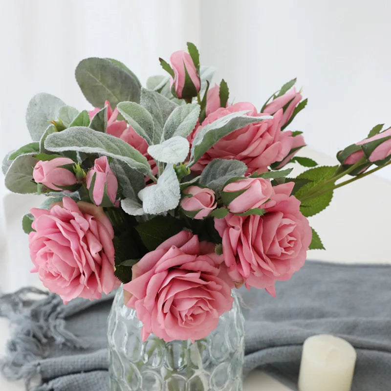 bouquet de roses artificielles pour mariage et décoration