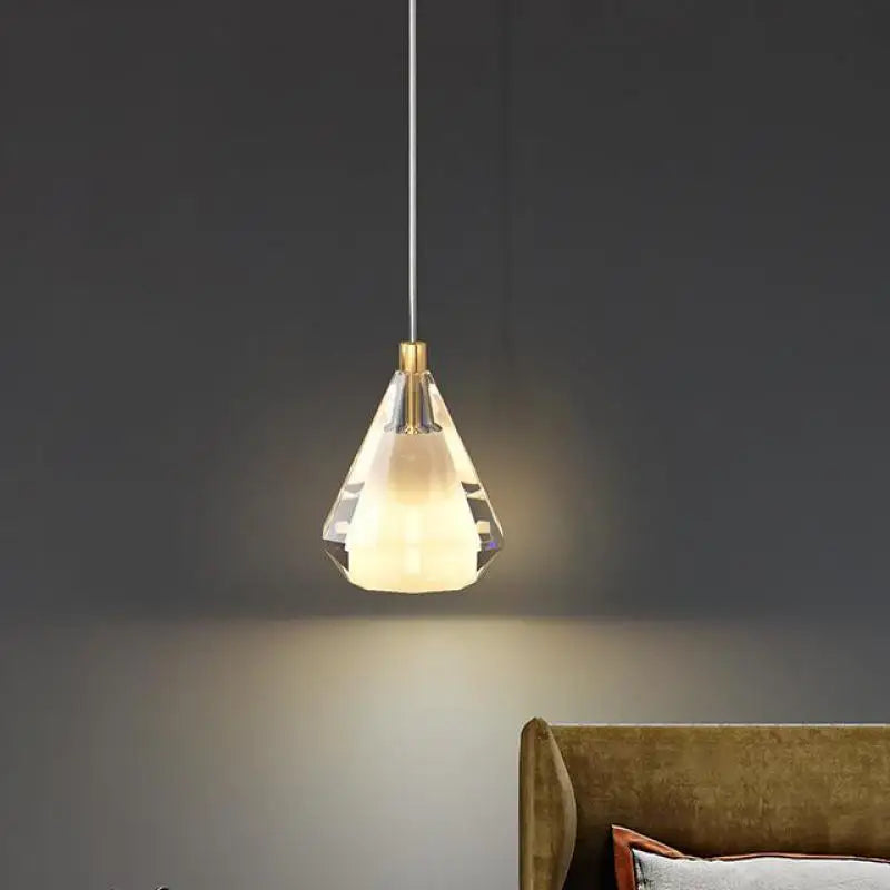 lustre en cristal diamant vintage en cuivre pour éclairage intérieur