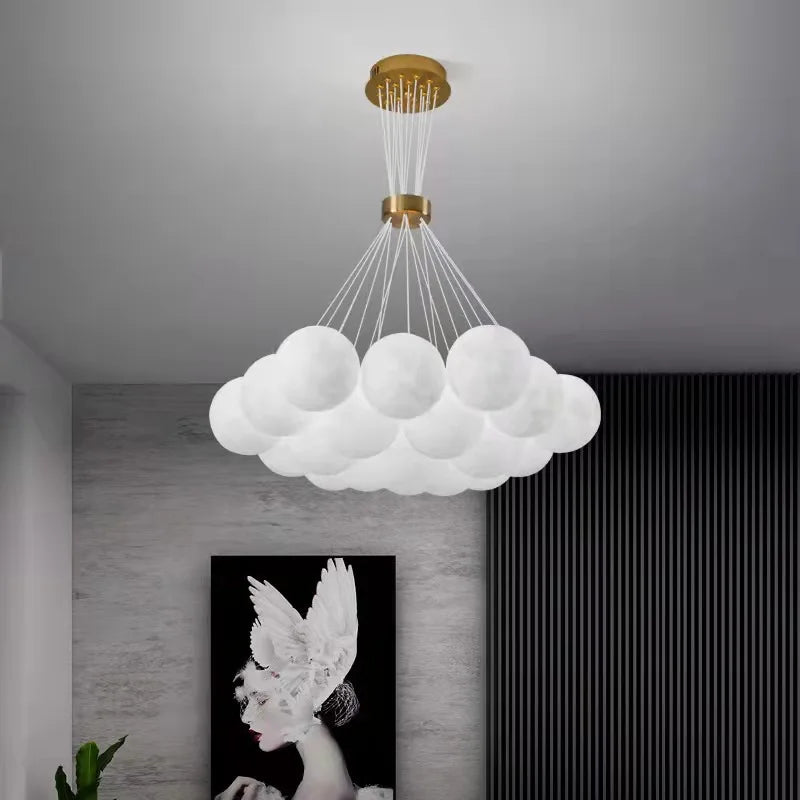 lustre nordique design planète lune avec bulles suspendu décoratif