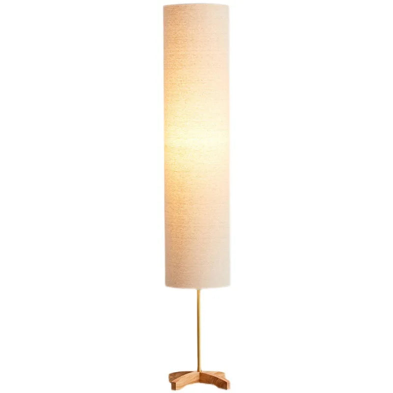 Simple living room, bedroom, floor lamp, fabric restaurant, homestay, tea room, Zen study, sofa, solid wood vertical floor lamp