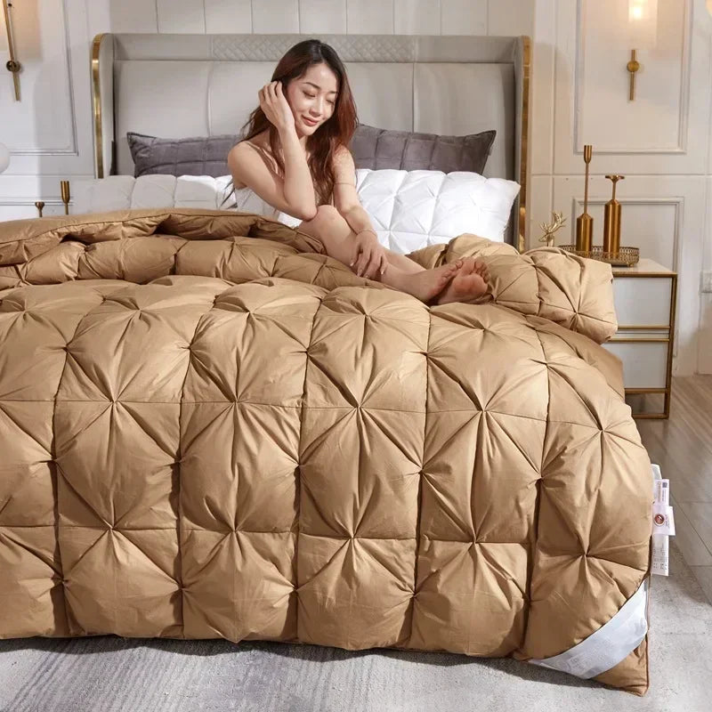 couette en duvet d'oie blanche pour un confort cinq étoiles