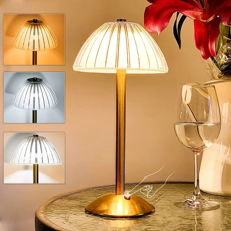 lampe de bureau en cristal avec capteur tactile décor nordique