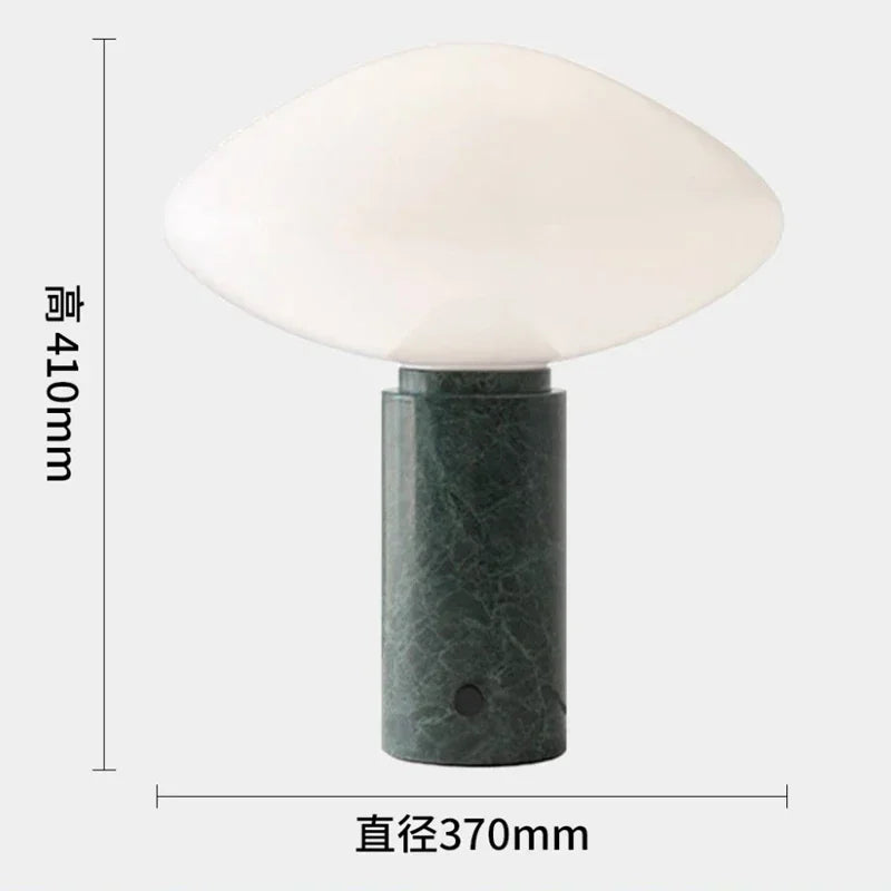 lampe à poser en marbre avec boule de verre design danois