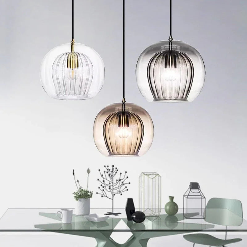 lampe led suspendue en verre design nordique moderne décorative