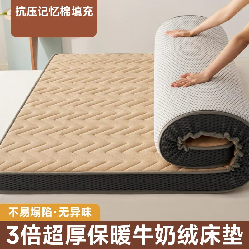 matelas chaud en velours pour automne et hiver avec latex et mémoire de forme