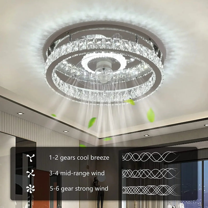 lustre ventilateur de plafond avec lumières et télécommande dimmable