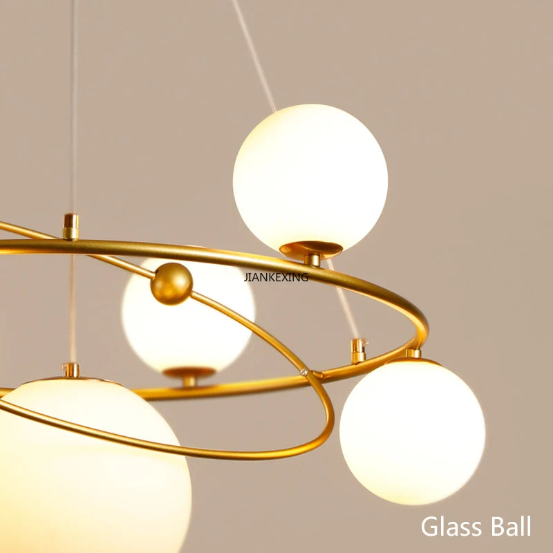 suspension led minimaliste en verre pour décoration intérieure