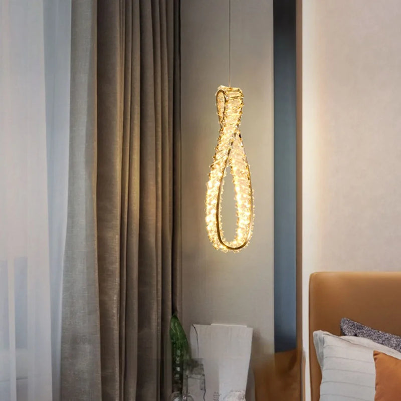 lustre led moderne en cristal de luxe adapté à l'intérieur