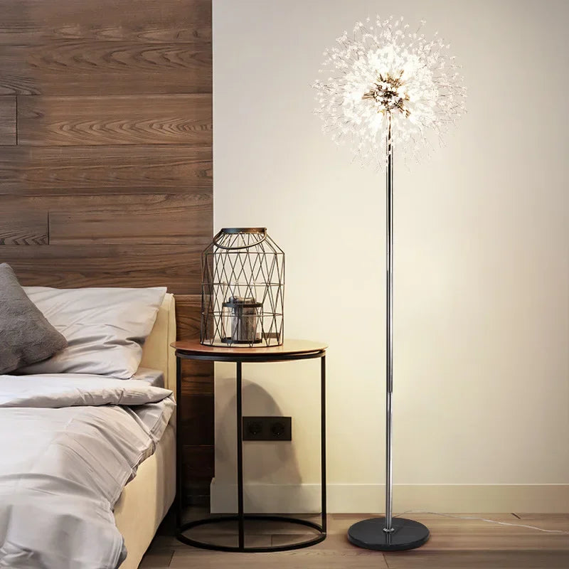 lampadaire de luxe scandinavia pissenlit chrome doré pour intérieur