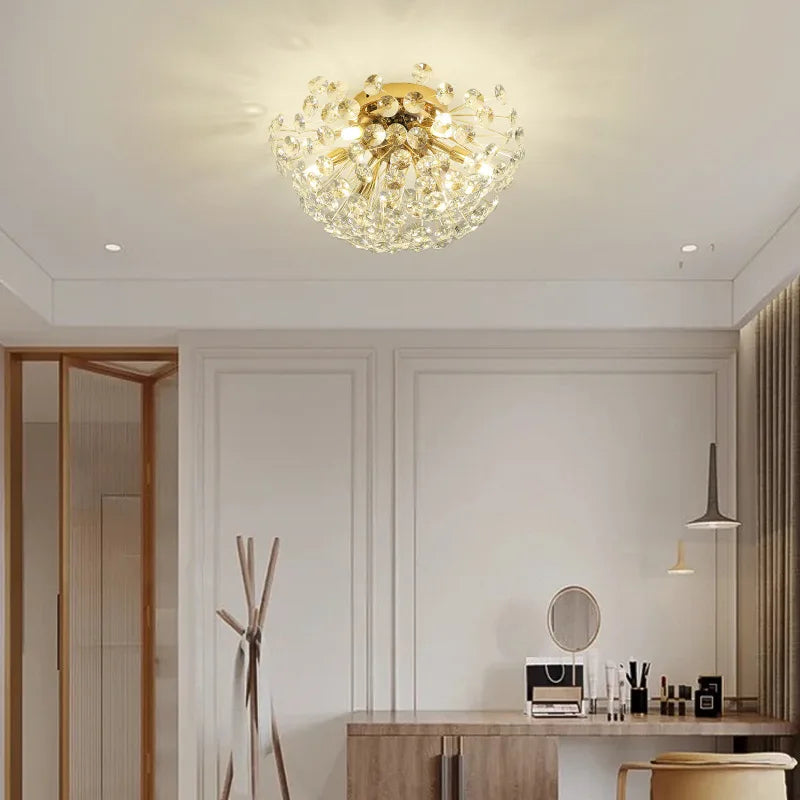 Dandelion Crystal Ceiling Light 2024 New Style Living Room, Bedroom, Study Decoration Light Creative Sun Flower LED Light