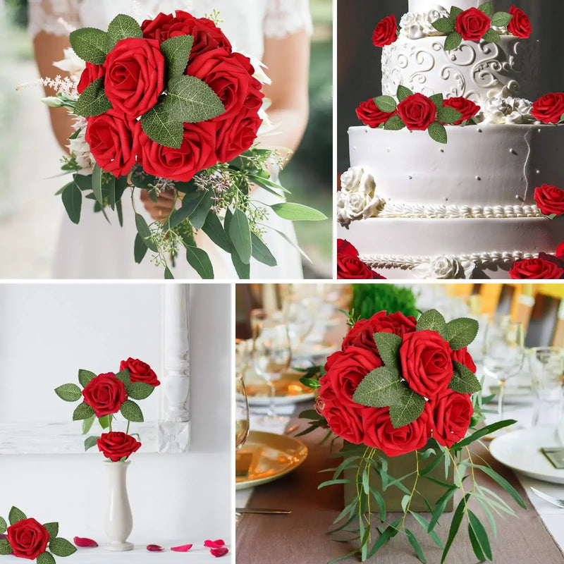 lot de 25 roses artificielles pour décorations de mariage et fêtes