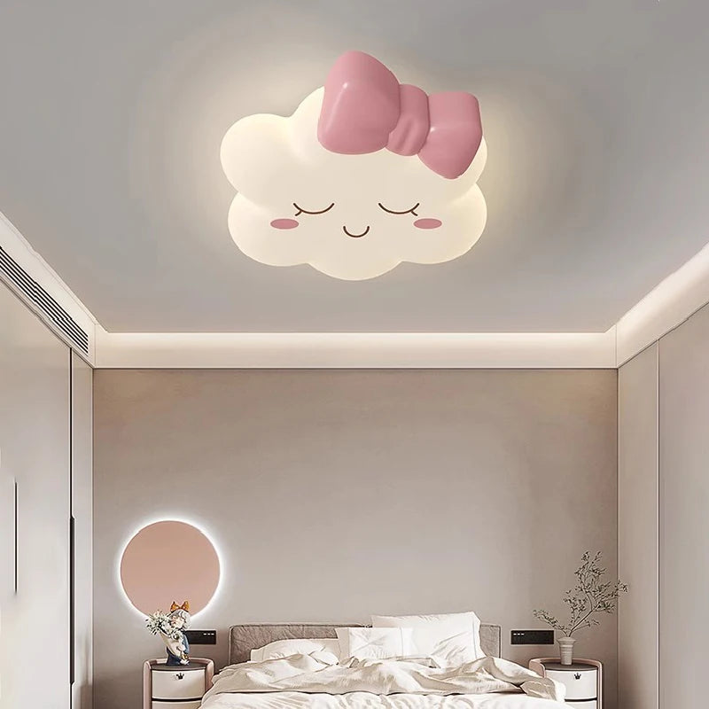 plafonnier nuage rose pour chambre d'enfant romantique et chaleureuse