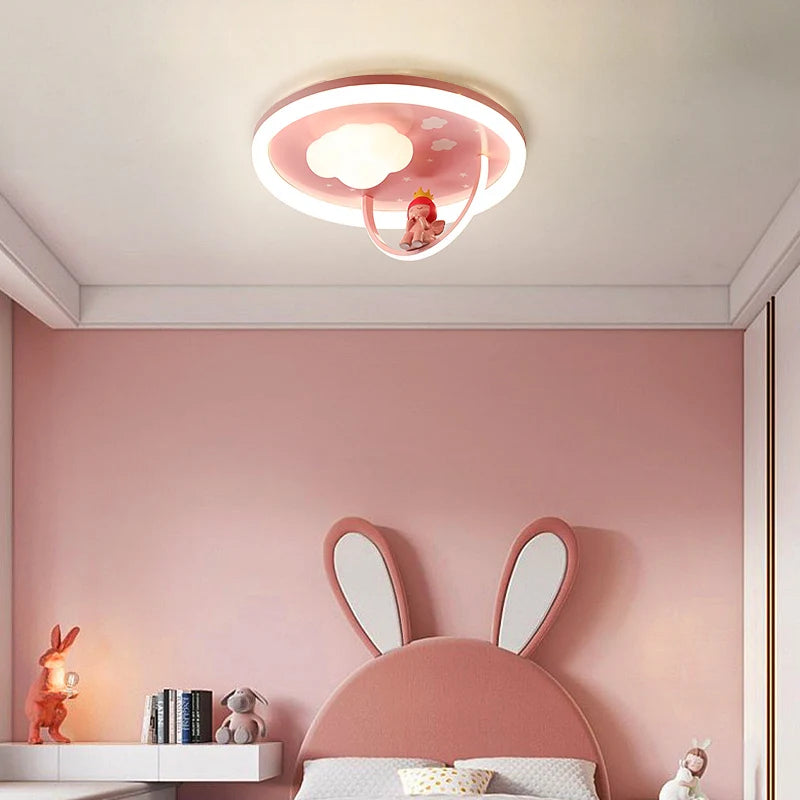 plafonnier créatif avec ventilateur et lumière LED pour enfants