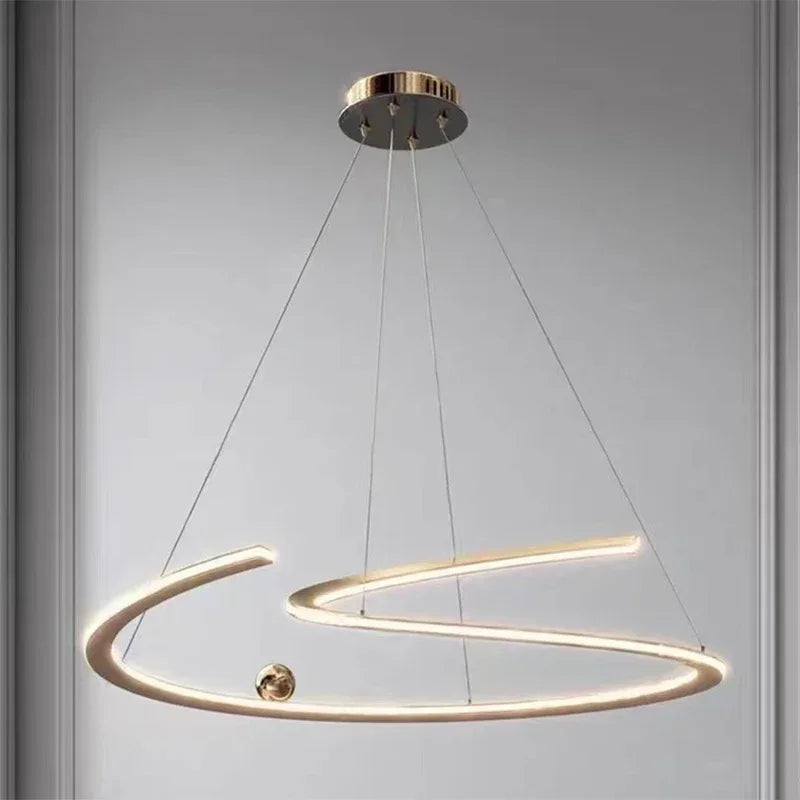 lustre moderne led anneaux pour décoration intérieure