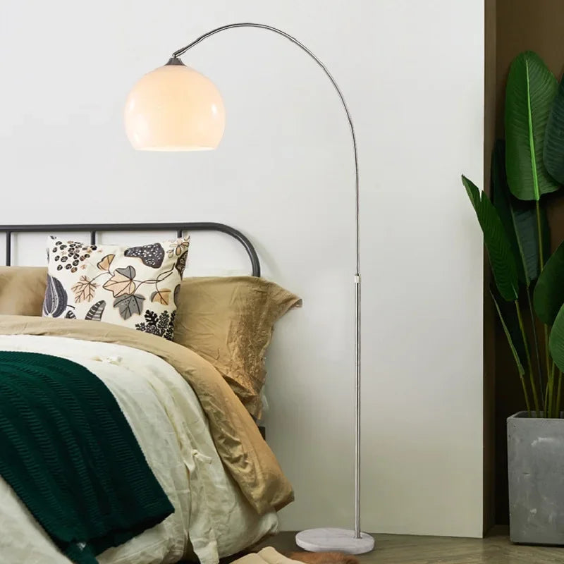 lampadaire incurvé nordique créatif en acier inoxydable pour intérieur