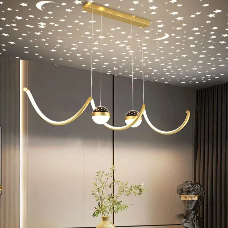 lustre étoile suspension créative pour décoration intérieure