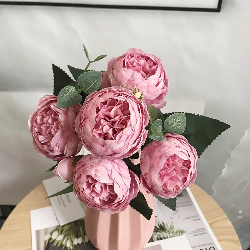 bouquet de pivoines artificielles pour décoration de mariage et maison