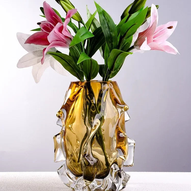 vase en verre dégradé pour décoration moderne et arrangement floral