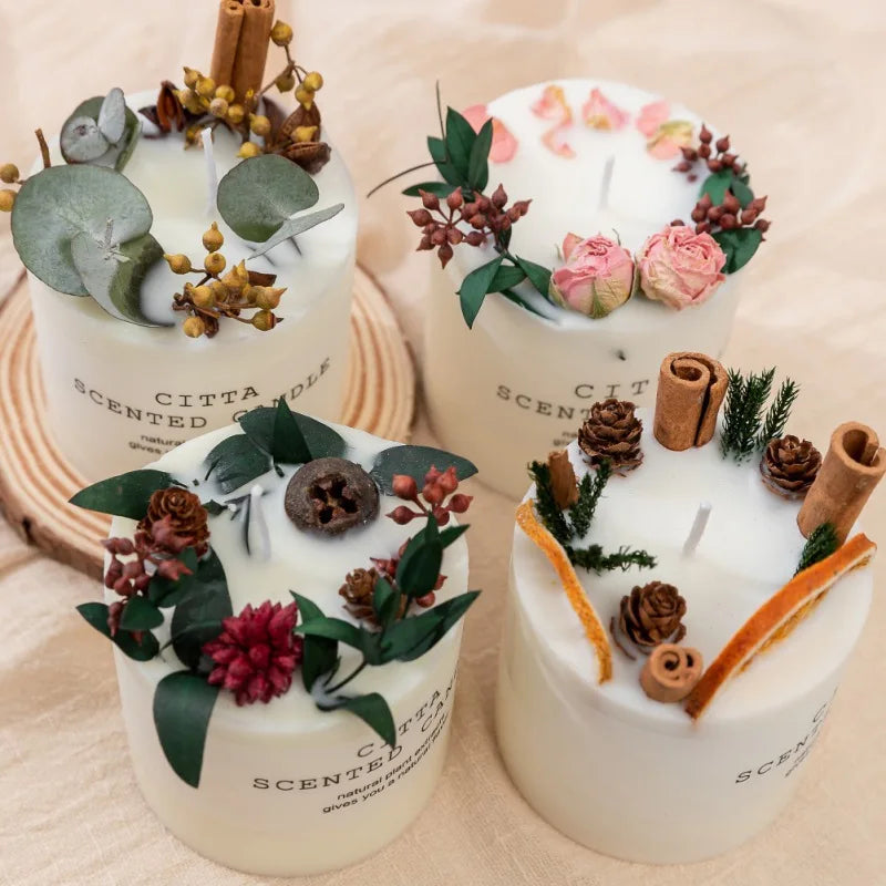 bougie rétro parfumée pour anniversaire et décoration de Noël