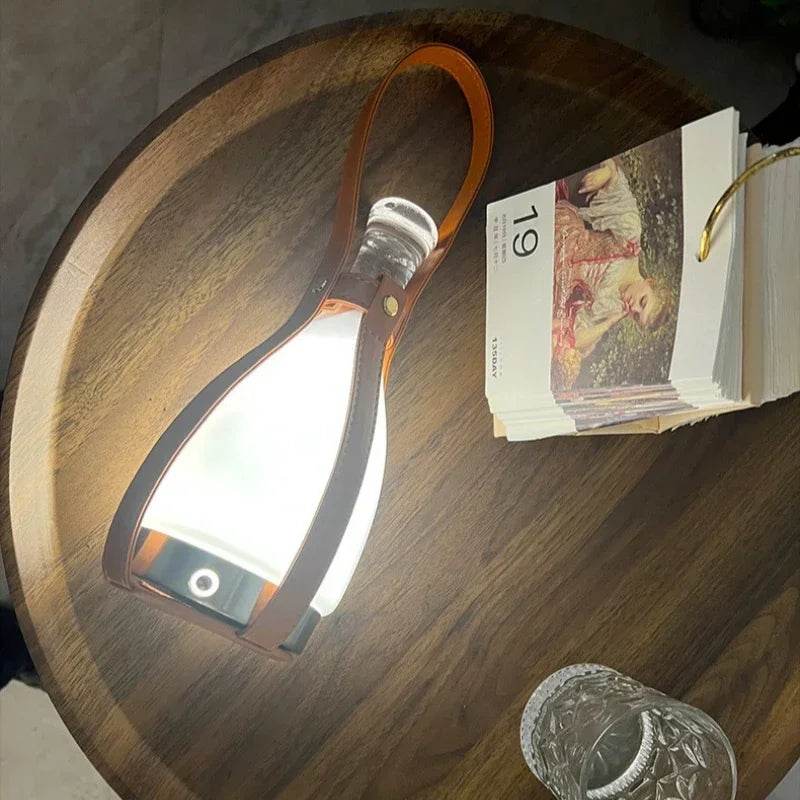 lampe de bureau led design bouteille en verre pour extérieur et intérieur