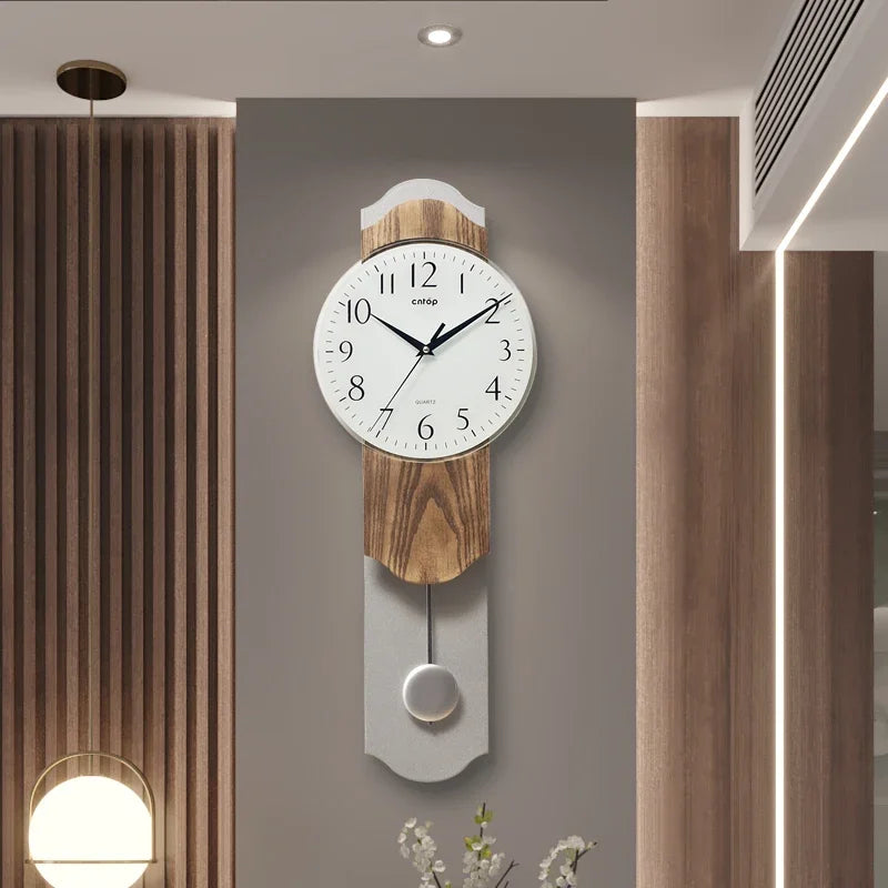 horloge murale moderne en bois design silencieuse décorative