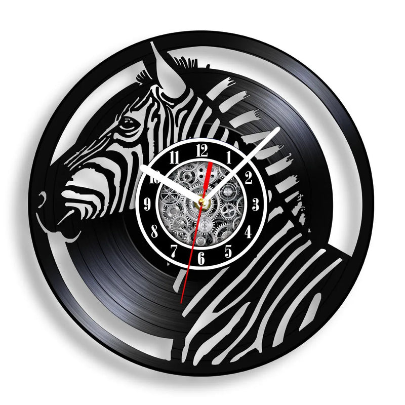 horloge murale vinyle cheval décoration équestre artisanale cadeau unique