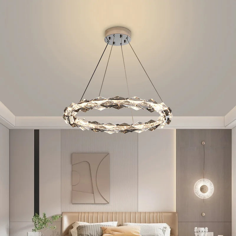 lustre led moderne en cristal de luxe décoratif