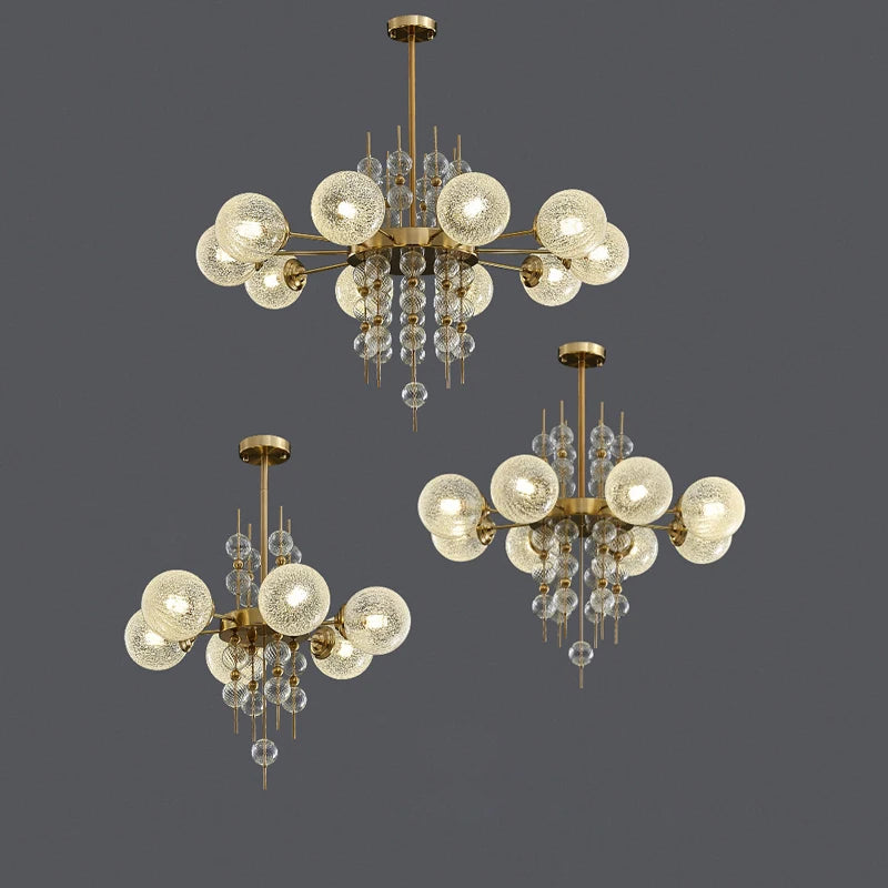 lustre classique à bulles en chrome doré tendance 2024 pour éclairage moderne