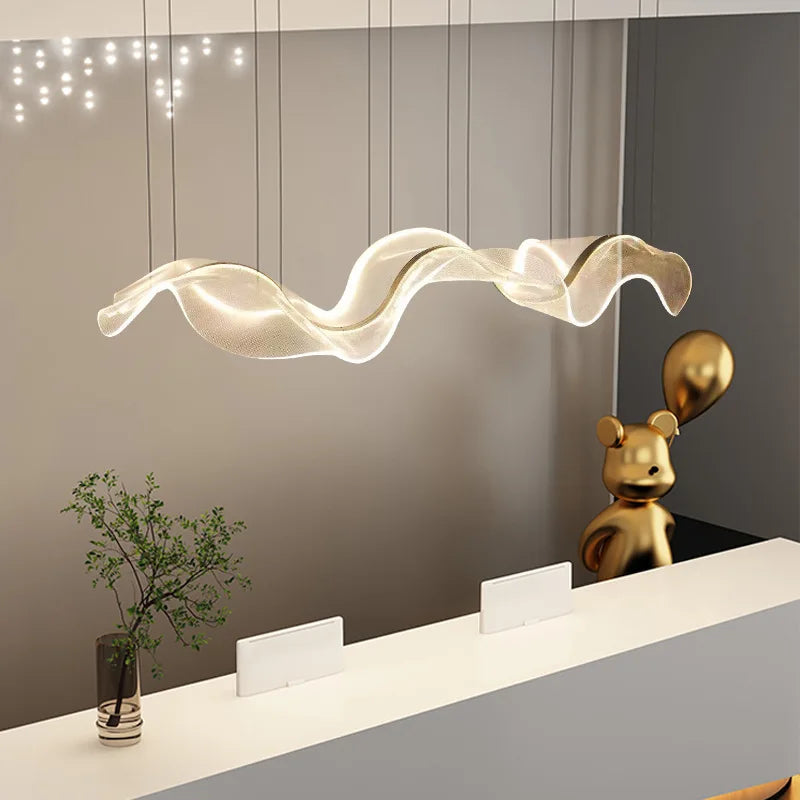 lustre led design moderne pour intérieur réglable en acrylique transparent