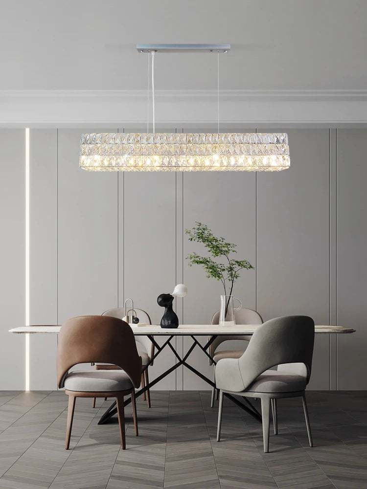 lustre en cristal moderne pour décoration intérieure de luxe