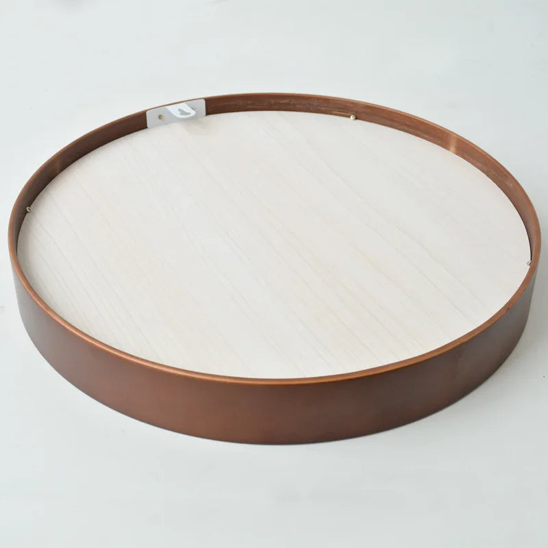 miroir en bois coréen design nordique rond suspendu pour maquillage