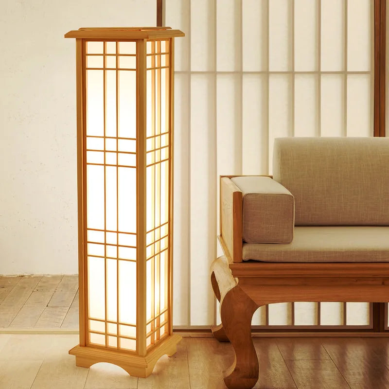 lampadaire japonais en bois pour un éclairage décoratif intérieur