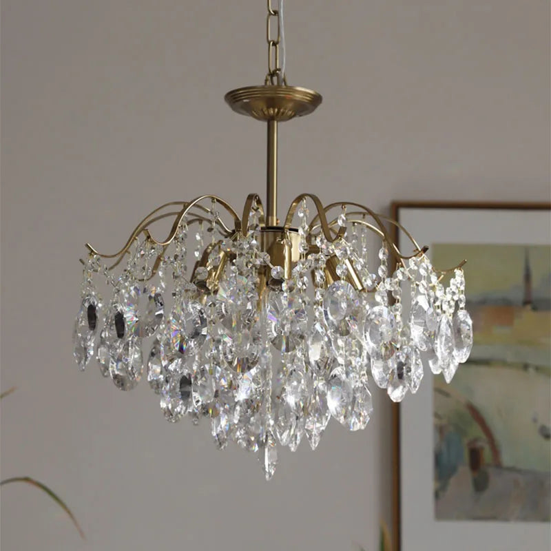 lustre en cristal de luxe pour décoration rétro élégante