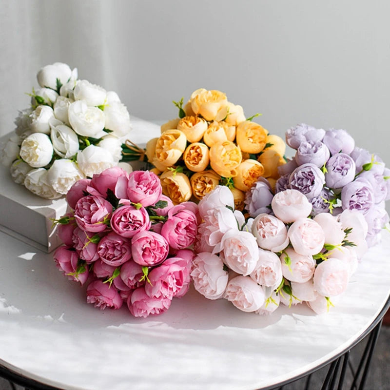 27 têtes de pivoines artificielles pour décorations de mariage et DIY