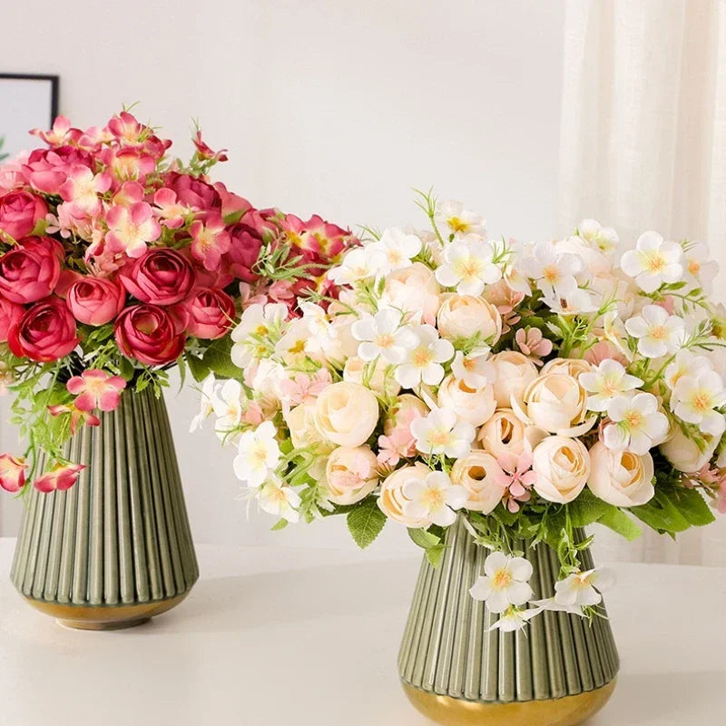 bouquet de fleurs artificielles en soie pour décoration intérieure