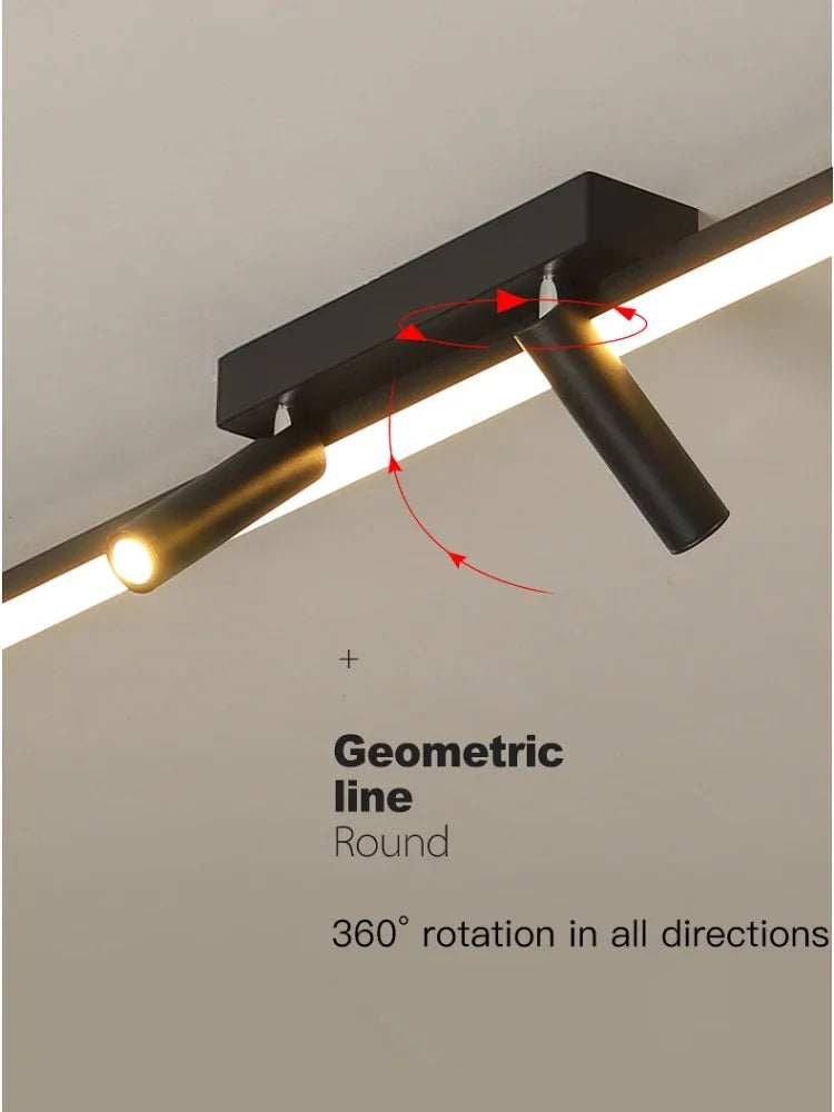 lustre led moderne avec projecteurs acrylique pour éclairage intérieur