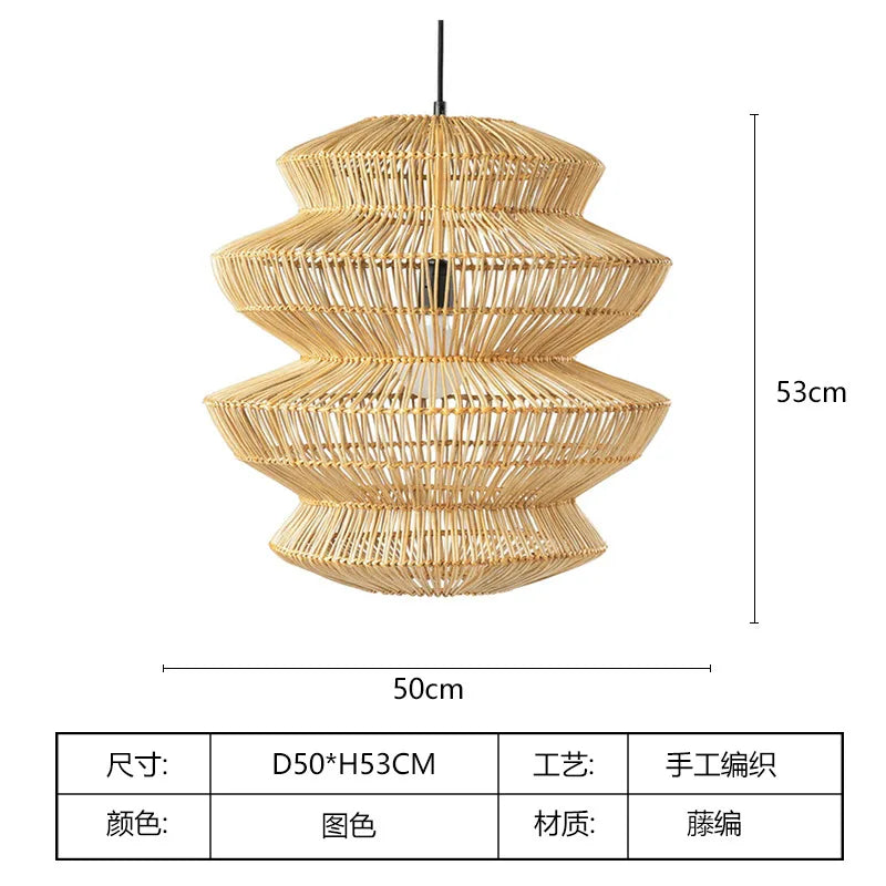 suspension en rotin chinois artisanale pour décoration intérieure