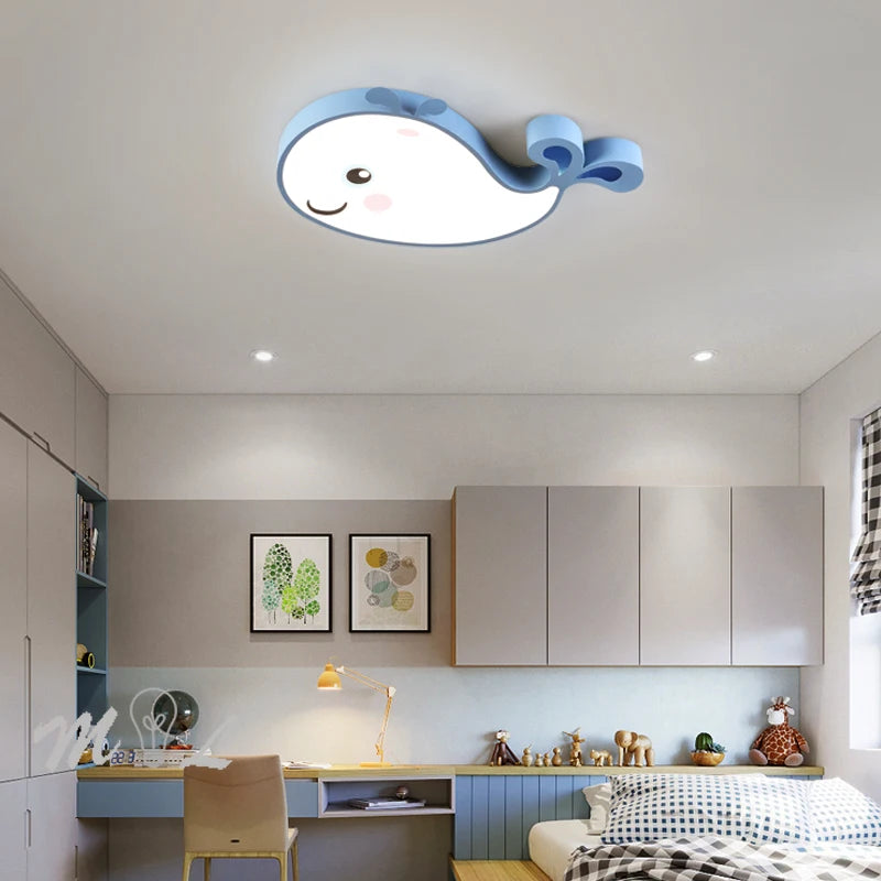 plafonnier LED créatif baleine pour chambre d enfant moderne