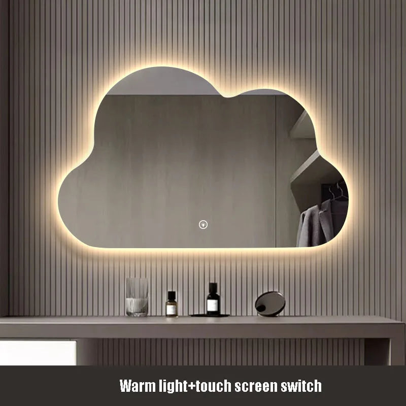 miroir nuage horizontal de luxe avec éclairage led pour maquillage