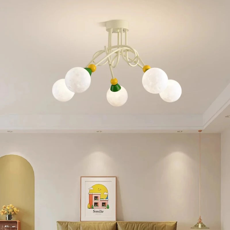 lustre nordique coloré pour chambre d'enfant moderne et simple