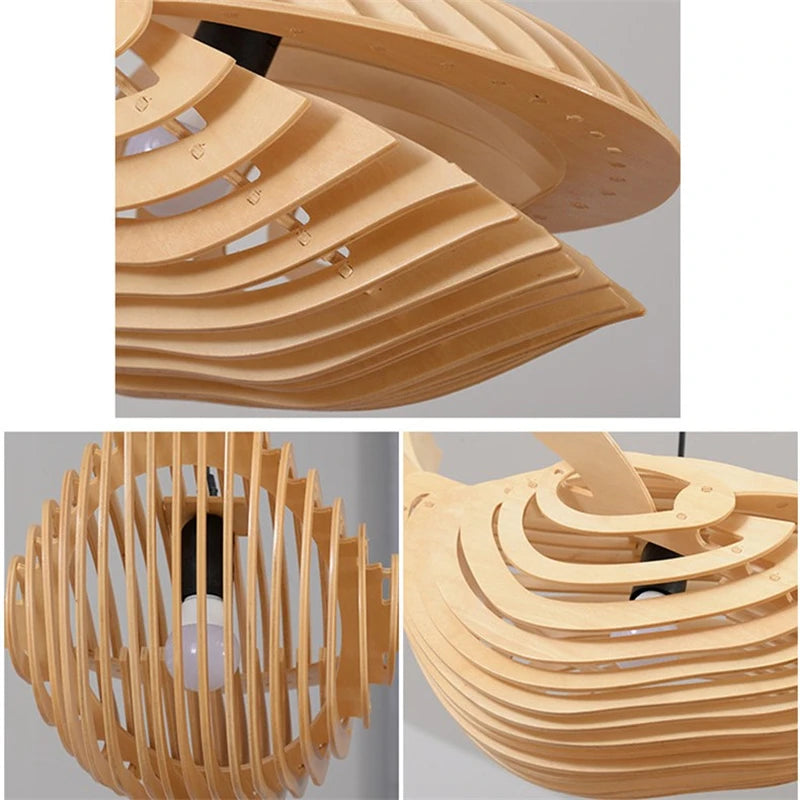 suspension d'art moderne en bois forme baleine pour restaurant